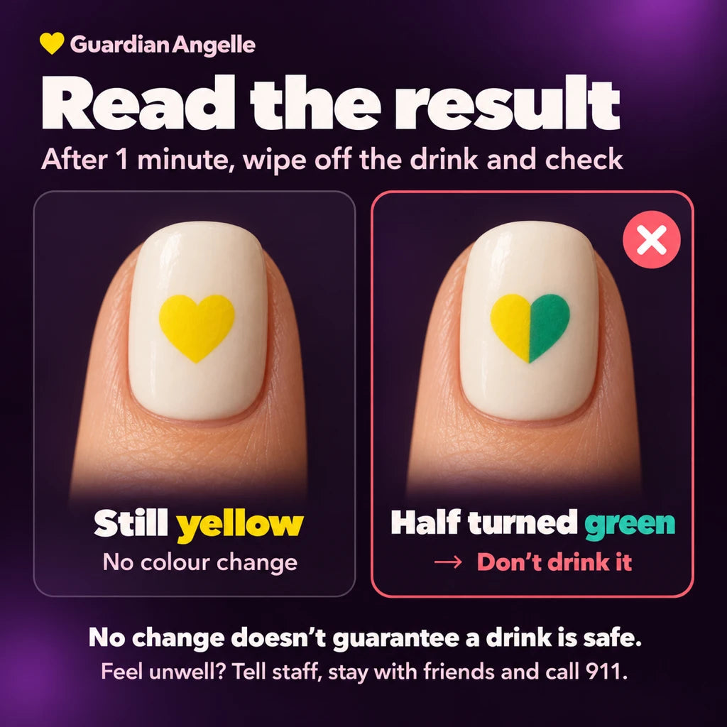 GHB Drink Test Nail Stickers